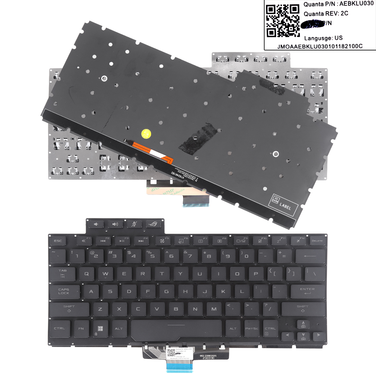Picture of New Replacement Laptop Keyboard For ASUSG14 GA401 Backlit USVersions2，ASUS ROG Zephyrus G14 GA401 GA401U BLACK(Version 2,Backlit Win8) US Layout